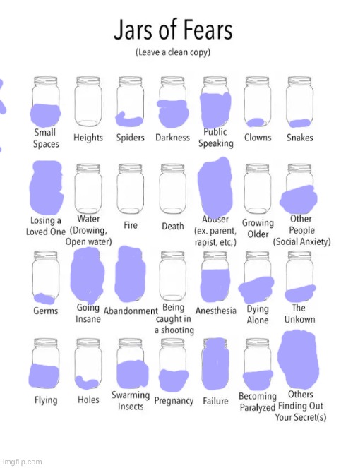 Jar of fears clear version | image tagged in jar of fears clear version | made w/ Imgflip meme maker
