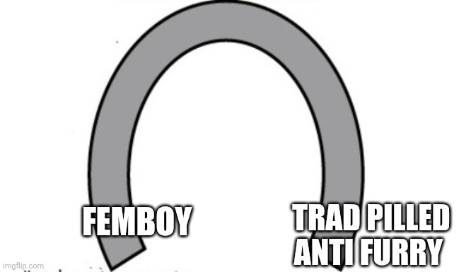 Horseshoe Theory Blank | trad pilled anti furry; femboy | image tagged in horseshoe theory blank | made w/ Imgflip meme maker