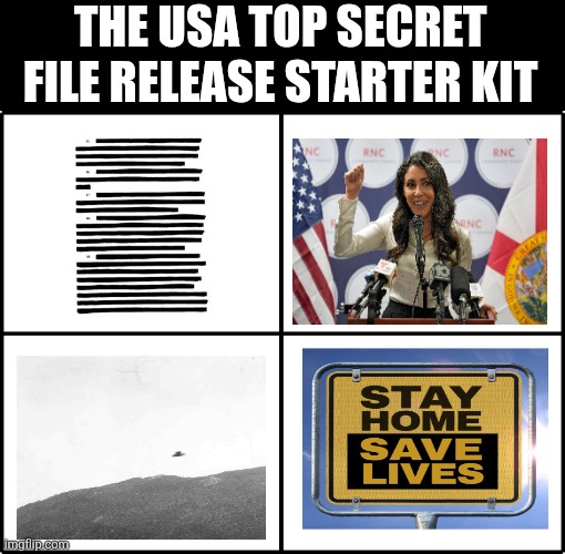 The Sell Food From Home Starter Kit | The usa top secret file release starter kit | image tagged in the sell food from home starter kit | made w/ Imgflip meme maker