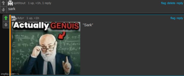 posts random screenshot nobody asked for | image tagged in sark | made w/ Imgflip meme maker
