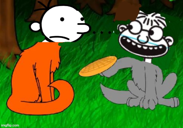 Greg does not like waffles. | image tagged in firestar doesn't like waffles,diary of a wimpy kid,fregley,greg | made w/ Imgflip meme maker