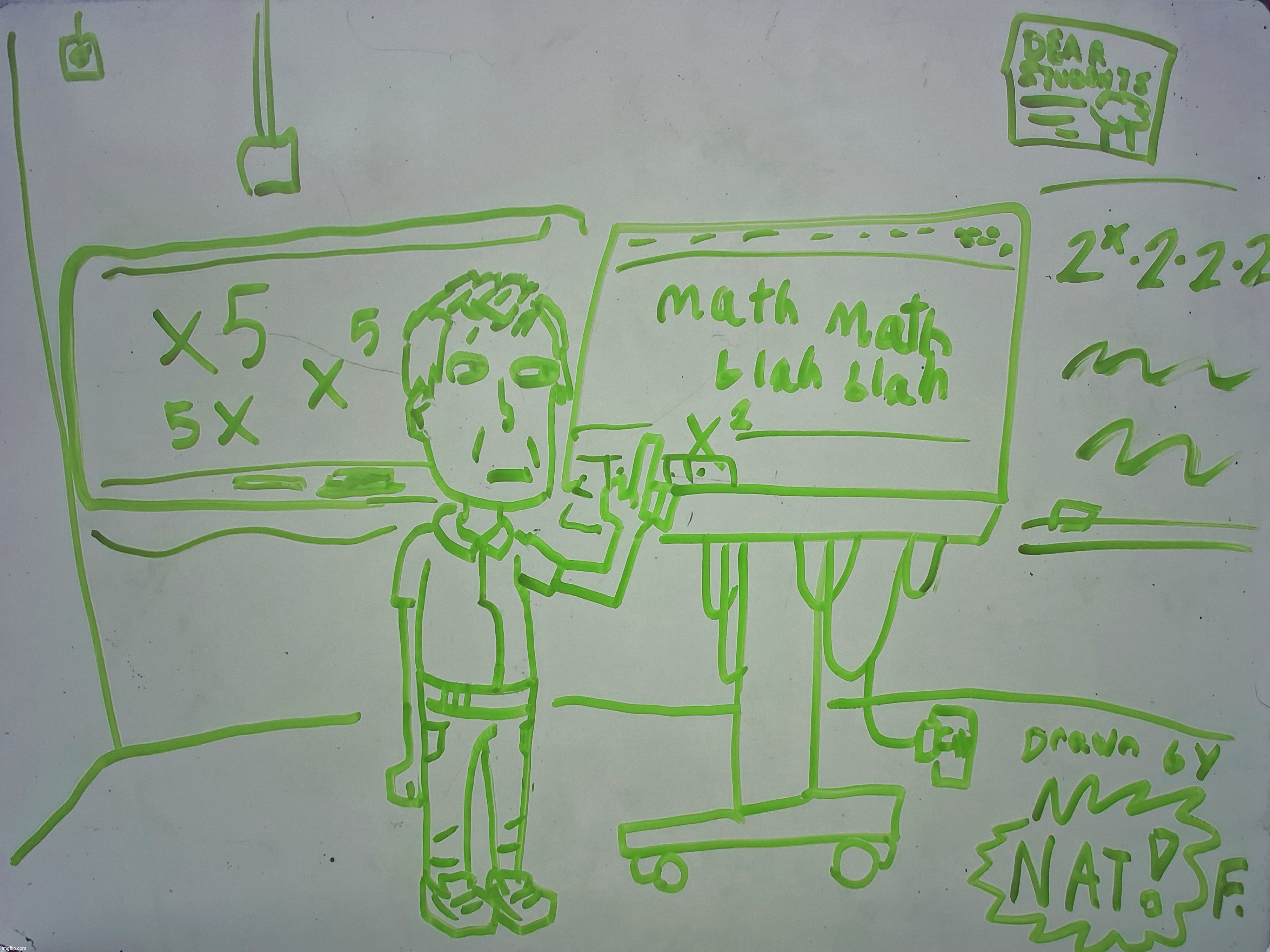 Made a doodle of the teach during class (listening to: in too deep - sum 41) | made w/ Imgflip meme maker