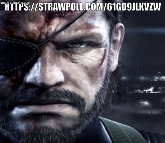 https://strawpoll.com/61gD9JLKVZw | https://strawpoll.com/61gD9JLKVZw | image tagged in solid snake staring | made w/ Imgflip meme maker