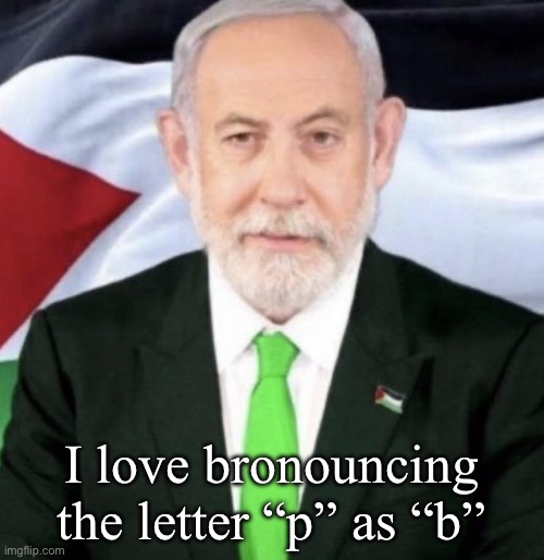 Palestinian yahu | I love bronouncing the letter “p” as “b” | image tagged in palestinian yahu | made w/ Imgflip meme maker