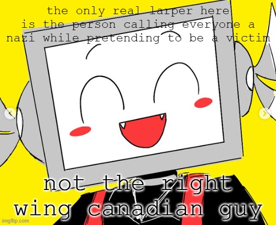 BUTCHER VANITY ICY | the only real larper here is the person calling everyone a nazi while pretending to be a victim; not the right wing canadian guy | image tagged in butcher vanity icy | made w/ Imgflip meme maker