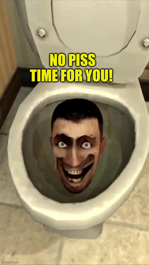 Skibidi toilet | No piss time for you! | image tagged in skibidi toilet | made w/ Imgflip meme maker
