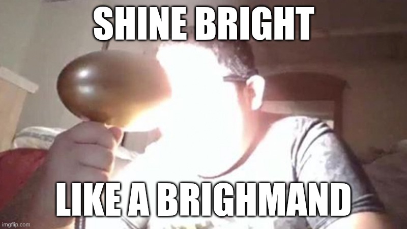 kid shining light into face | shine bright; like a brighmand | image tagged in kid shining light into face | made w/ Imgflip meme maker