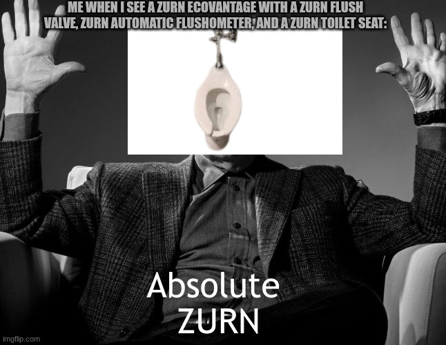 Those are at target | Me when I see a zurn ecovantage with a zurn flush valve, zurn automatic flushometer, and a zurn toilet seat:; Absolute 
ZURN | image tagged in absolute cinema | made w/ Imgflip meme maker