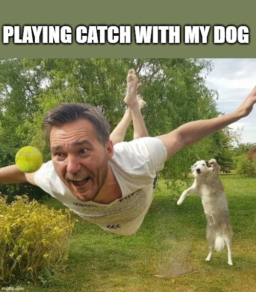 playing catch with my dog | made w/ Imgflip meme maker