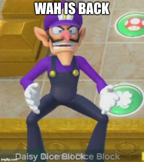 Waluigi Holding Something | wah is back | image tagged in waluigi holding something | made w/ Imgflip meme maker