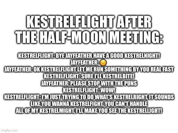 Now "kestrel" sounds wrong | image tagged in idk what to put here | made w/ Imgflip meme maker