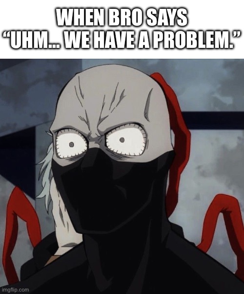 Twice the problem | When bro says “uhm… we have a problem.” | image tagged in my hero academia,mha,twice,funny meme | made w/ Imgflip meme maker
