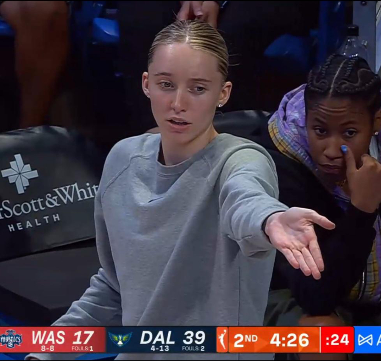 Pointing Paige Blank Meme Template