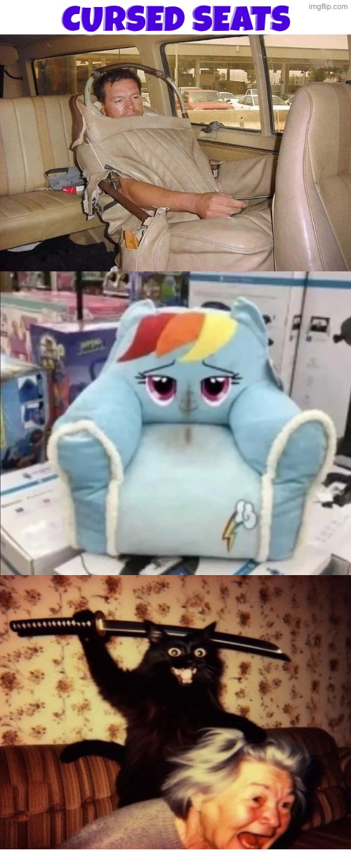 Cursed Seats | Cursed seats | image tagged in cursed images,chairs,cats,time to die,unsee juice,drink bleach | made w/ Imgflip meme maker