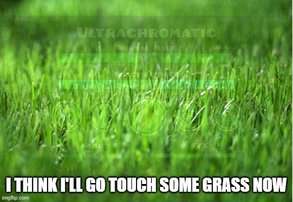 Don't worry, everything is fine... | I think I'll go touch some grass now | image tagged in geometry dash,touch grass | made w/ Imgflip meme maker