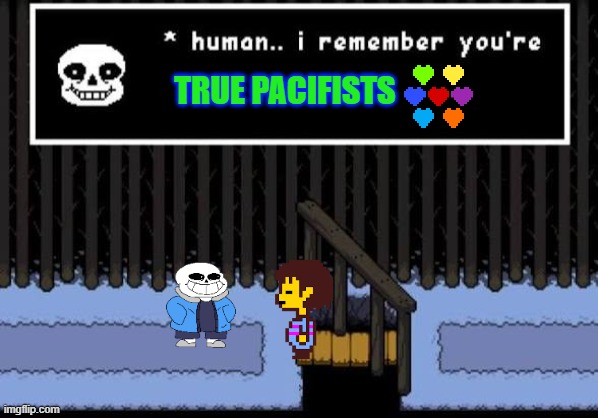 true paficifist | true pacifists | image tagged in human i remember your | made w/ Imgflip meme maker