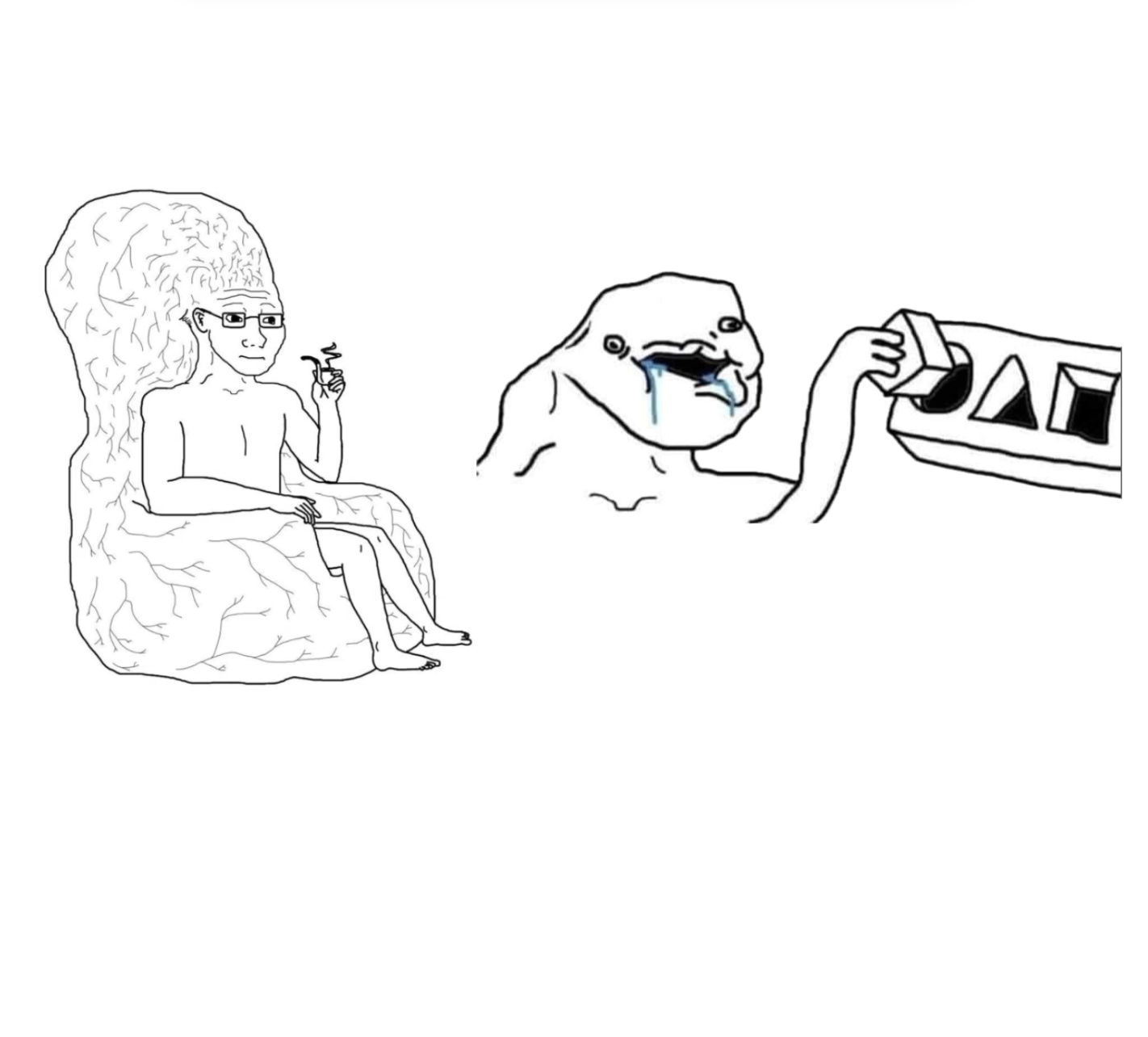 smart and dumb big brain mind small brain mind Blank Meme Template