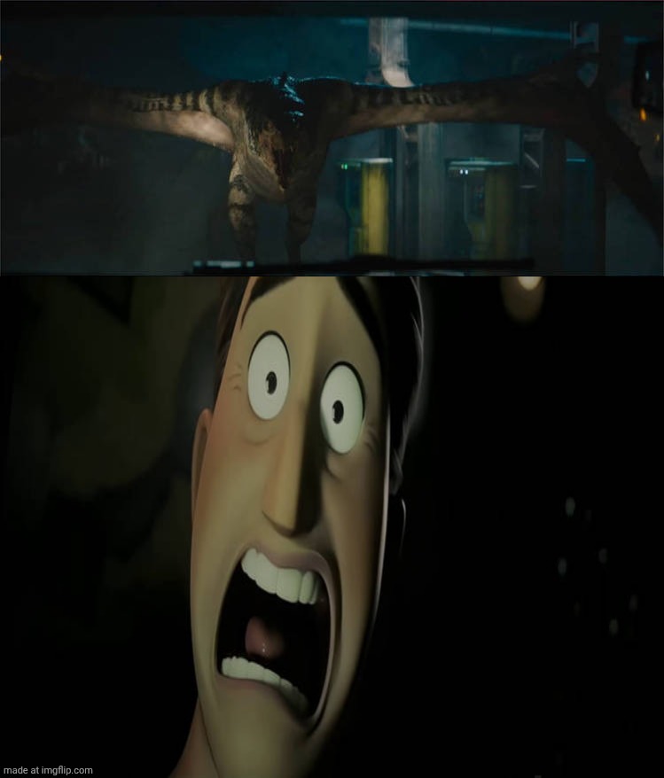 Mutadon scares Mayor Jerry | image tagged in mutadon scares who blank meme,deviantart,jurassic world,hoppers,disney,pixar | made w/ Imgflip meme maker