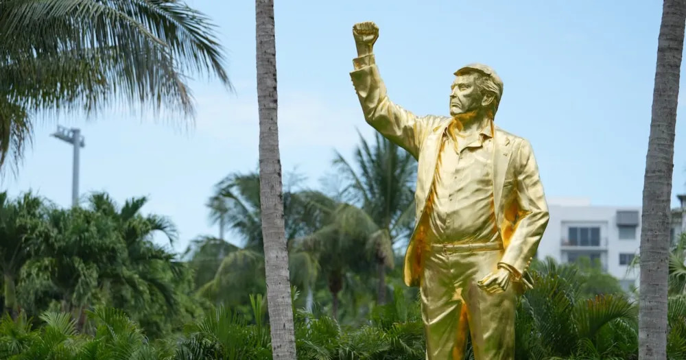 Golden Trump Statue Blank Meme Template
