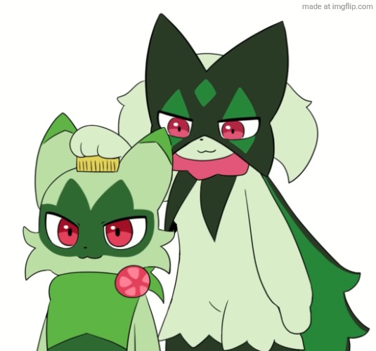 Artwork: @sum123 | image tagged in screenshot_20260509-075421_agar io png,pokemon,meowscarada,floragato,caring,wholesome | made w/ Imgflip meme maker