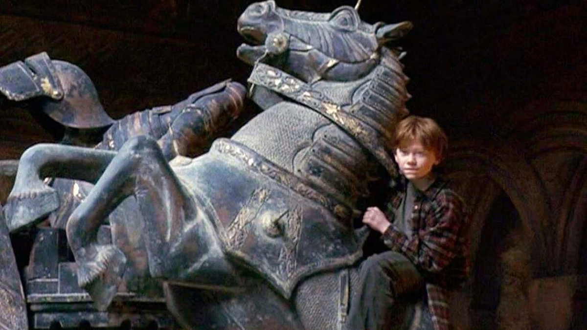 Ron Wesley playing chess in HP Blank Meme Template