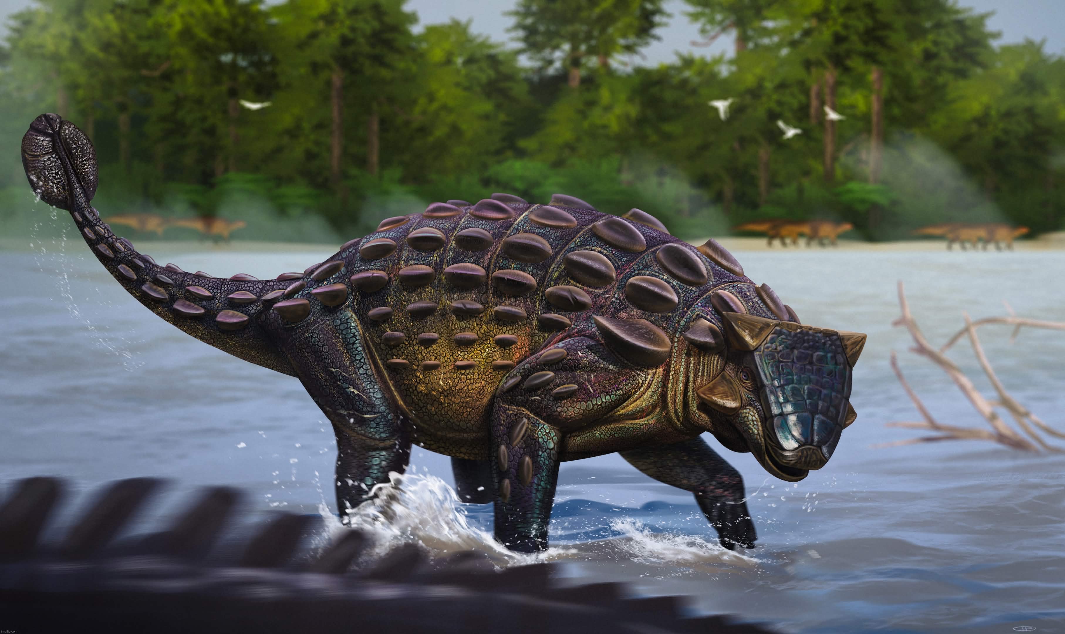 (Paleoart not mine!) How would your ocs react to Ankylosaurus magniventris, info about the animal in comments. | made w/ Imgflip meme maker