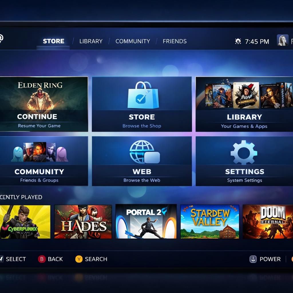 Steam OS big picture mode Blank Meme Template