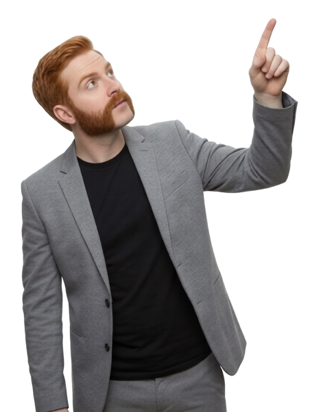 Randall Daniels pointing up Blank Meme Template