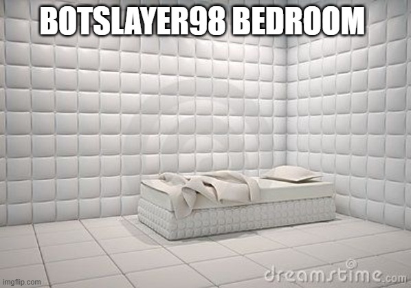 insane asylum pillow room | botslayer98 bedroom | image tagged in insane asylum pillow room | made w/ Imgflip meme maker
