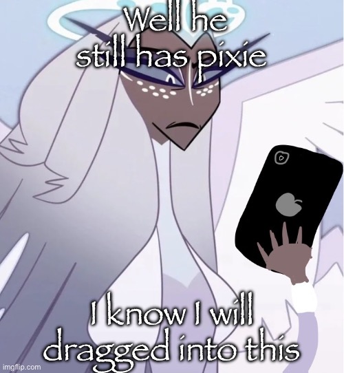 Sera looking at phone | Well he still has pixie I know I will dragged into this | image tagged in sera looking at phone | made w/ Imgflip meme maker