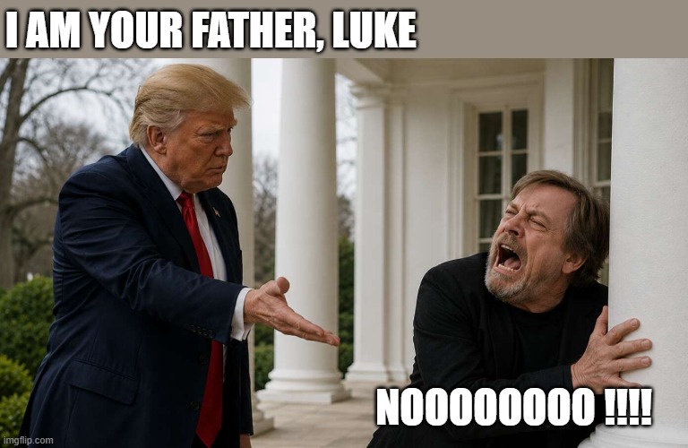 I am your father, Luke | i am your father, luke; noooooooo !!!! | image tagged in i am your father luke jpg | made w/ Imgflip meme maker