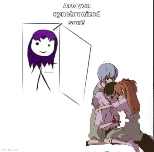 image tagged in evangelion,shinji,asuka,rei | made w/ Imgflip meme maker