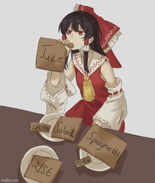 image tagged in touhou,reimu | made w/ Imgflip meme maker