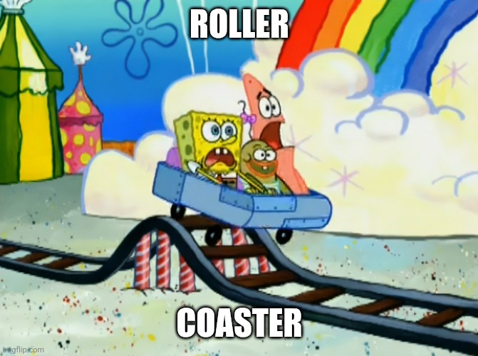 Spongebob meme but I didn't add a picture of a minion | Roller; Coaster | image tagged in spongebob roller coaster,reddit | made w/ Imgflip meme maker