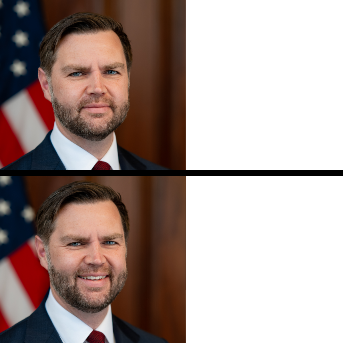 JD Vance Smile Portrait Blank Meme Template