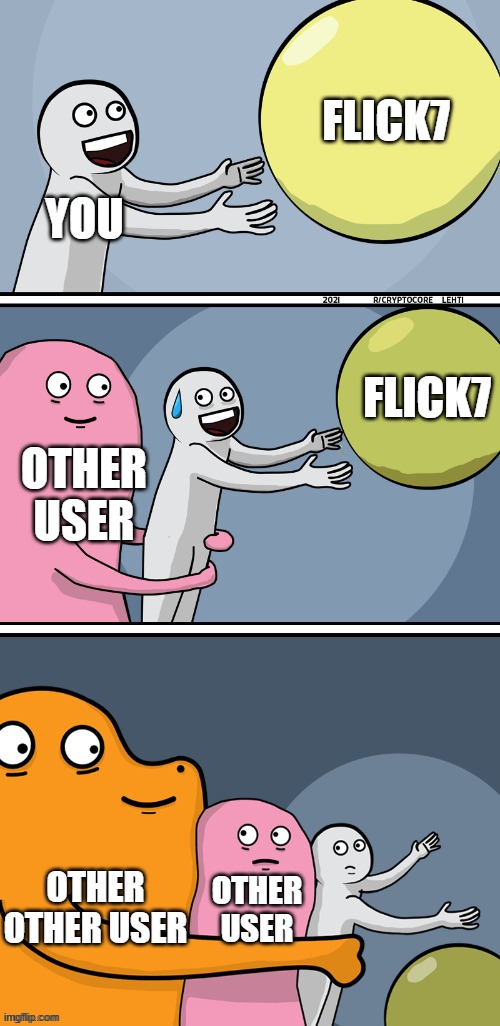 Running Away Balloon 2 - boxes | Flick7; You; Flick7; other user; other other user; other user | image tagged in running away balloon 2 - boxes | made w/ Imgflip meme maker