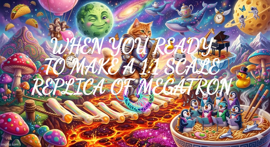 Yes I wanted an excuse to post this image | When you ready to make a 1:1 scale replica of megatron | image tagged in ai | made w/ Imgflip meme maker
