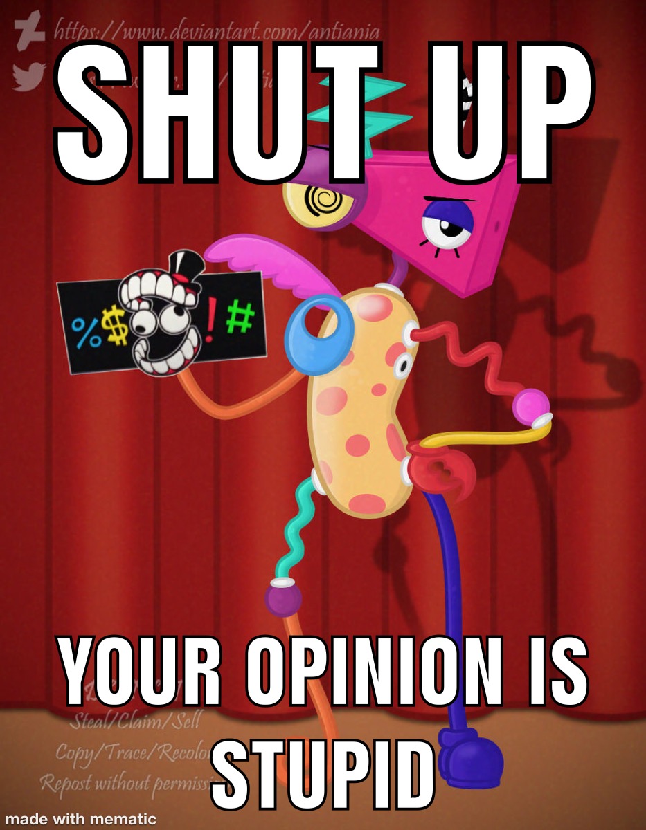 shut up your opinion is stupid Blank Meme Template