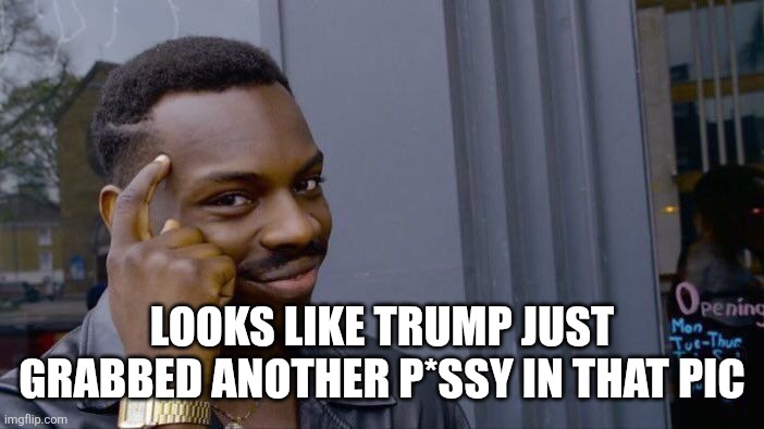 Roll Safe Think About It Meme | Looks like trump just grabbed another p*ssy in that pic | image tagged in memes,roll safe think about it | made w/ Imgflip meme maker