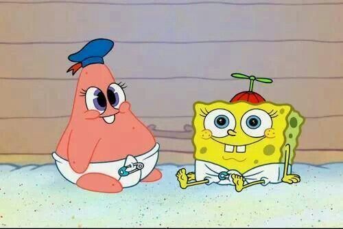 Baby Spongebob and Patrick Blank Meme Template