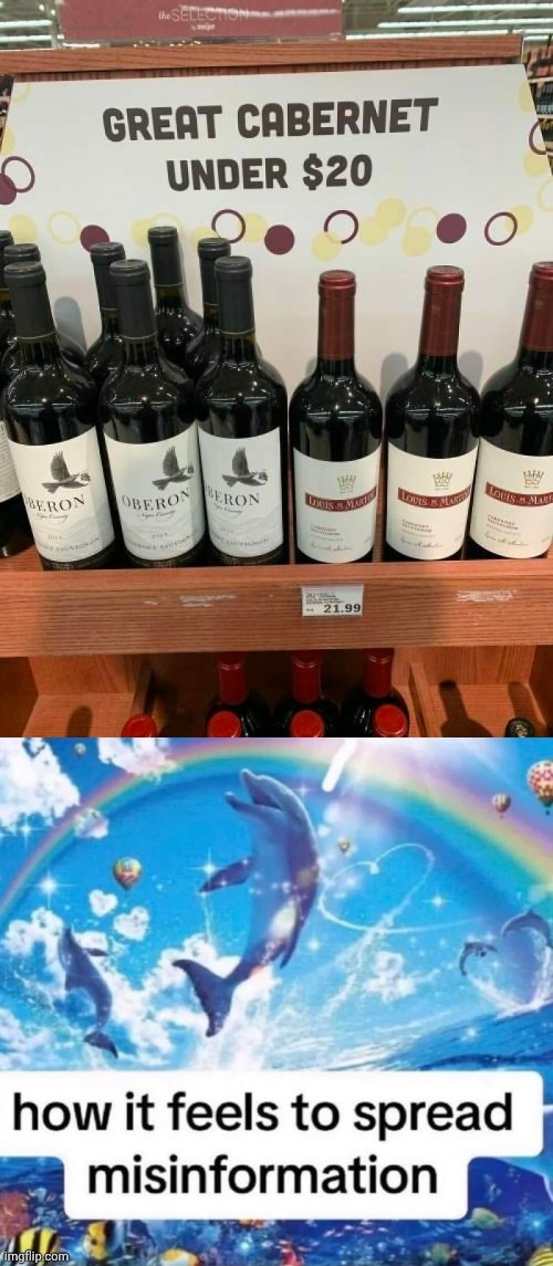 $21.99 | image tagged in how it feels to spread misinformation,drinks,store,you had one job,memes,cabernet | made w/ Imgflip meme maker