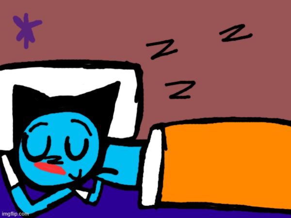 I redrew my Oggy sleeping pic | image tagged in oggy and the cockroaches,drawing | made w/ Imgflip meme maker