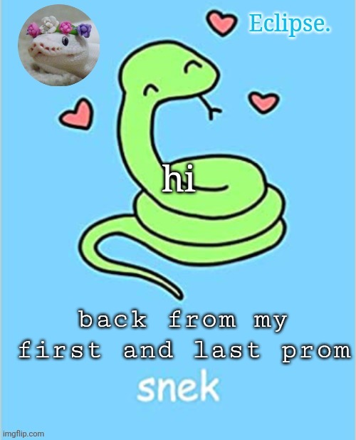 it was ass ngl | hi; back from my first and last prom | image tagged in h | made w/ Imgflip meme maker