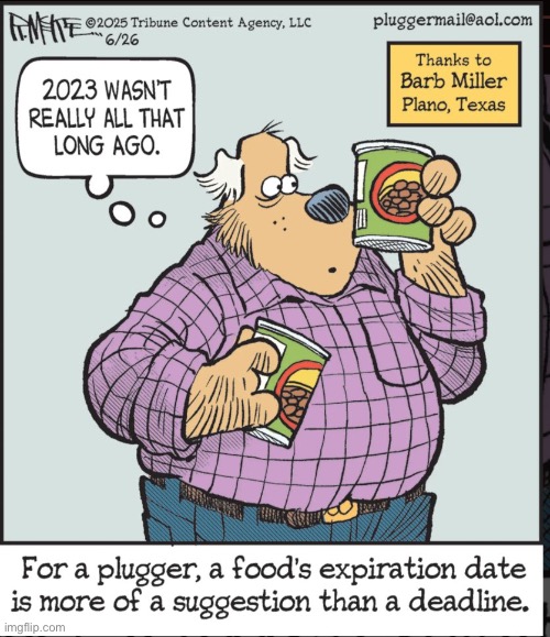 Pluggers | image tagged in comics,pluggers,food,expiration date,suggestion,deadline | made w/ Imgflip meme maker