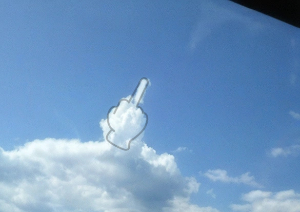 Middle Finger Cloud Blank Meme Template