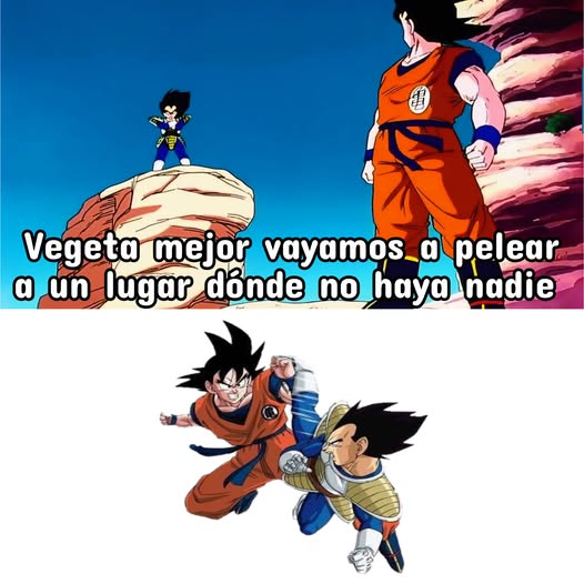 Goku y Vegeta lugar vacio Blank Meme Template
