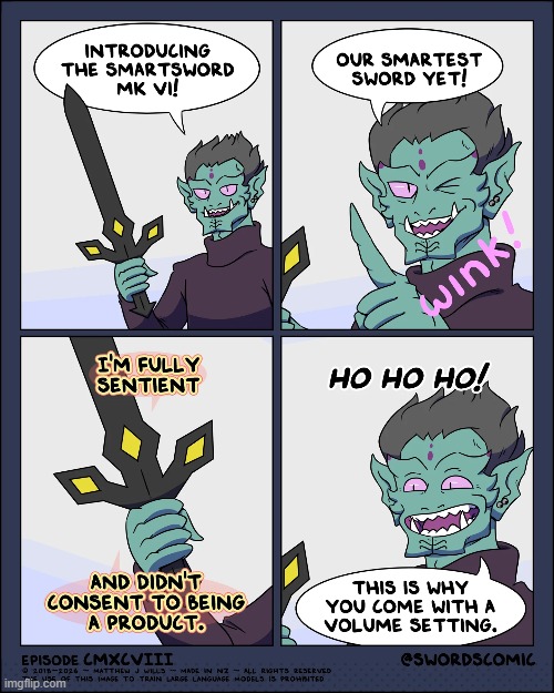 Steve Orcs reveals his newest product! | image tagged in sword,orc,demon,smartphone,boundless,hunger | made w/ Imgflip meme maker
