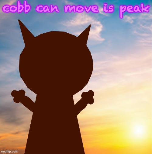 vroby 100 follower template | cobb can move is peak | image tagged in vroby 100 follower template | made w/ Imgflip meme maker
