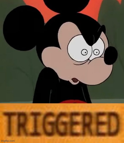 Triggered Mickey | image tagged in blank triggered template | made w/ Imgflip meme maker
