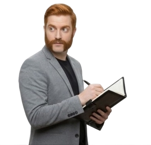 Randall Daniels writing in book Blank Meme Template